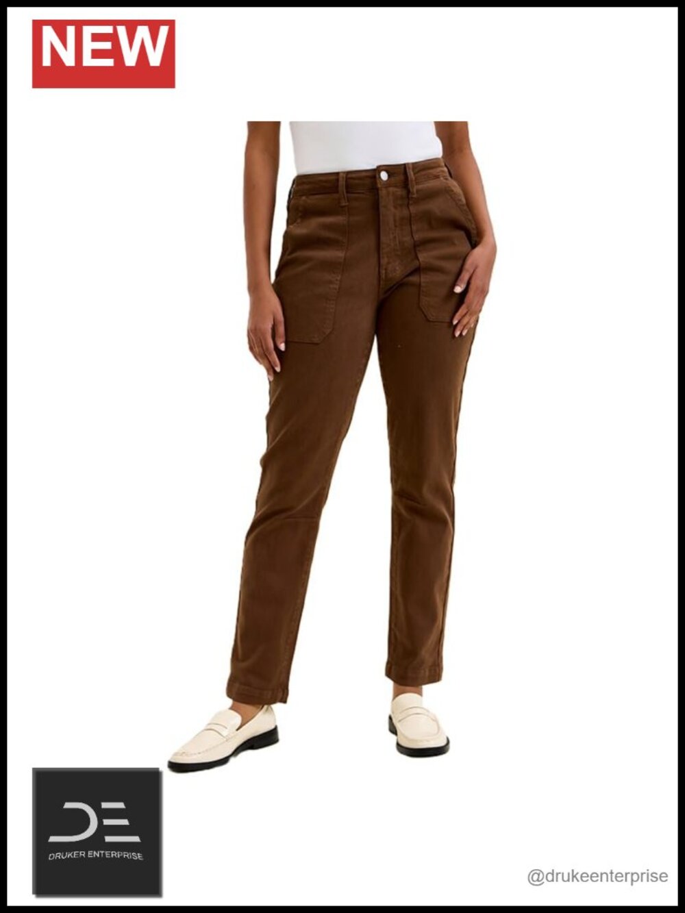 High Waist Slim Straight Leg Jeans with Knee Darts, Stretch Cotton Blend, 28"